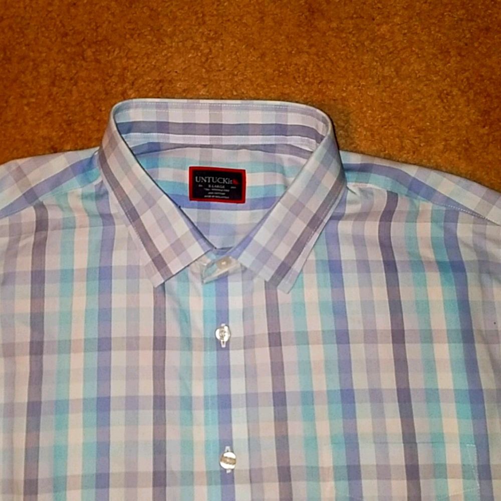 Untuckit X-large button Shirt Mens Wrinkle Free XL
